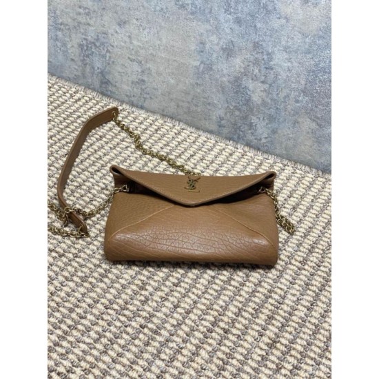 Best Replica YSL Saint Laurent Mini Calypso Classic Crossbody Bag with Chain, Brown Fake At Cheap Price Special Grade Replica YSL Saint Laurent Mini Calypso Classic Crossbody Bag with Chain, Brown Clone Sale