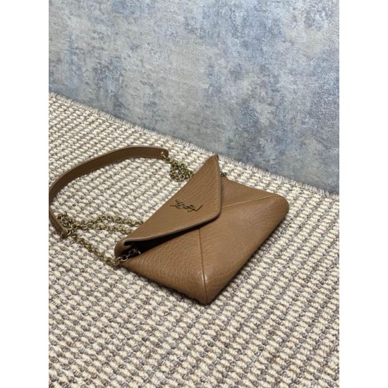 Best Replica YSL Saint Laurent Mini Calypso Classic Crossbody Bag with Chain, Brown Fake At Cheap Price Special Grade Replica YSL Saint Laurent Mini Calypso Classic Crossbody Bag with Chain, Brown Clone Sale