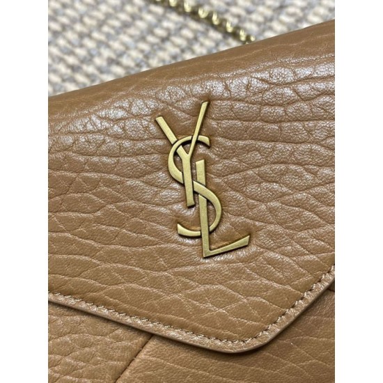 Best Replica YSL Saint Laurent Mini Calypso Classic Crossbody Bag with Chain, Brown Fake At Cheap Price Special Grade Replica YSL Saint Laurent Mini Calypso Classic Crossbody Bag with Chain, Brown Clone Sale