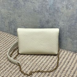 Special Grade Replica YSL Saint Laurent Mini Calypso Classic Crossbody Bag with Chain, Beige Clone Sale