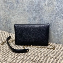 Special Grade Replica YSL Saint Laurent Mini Calypso Classic Crossbody Bag with Chain, Black Clone Sale