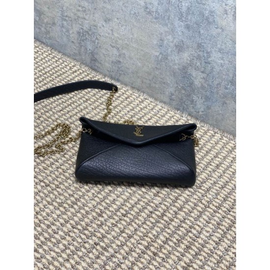 Best Replica YSL Saint Laurent Mini Calypso Classic Crossbody Bag with Chain, Black Fake At Cheap Price Special Grade Replica YSL Saint Laurent Mini Calypso Classic Crossbody Bag with Chain, Black Clone Sale