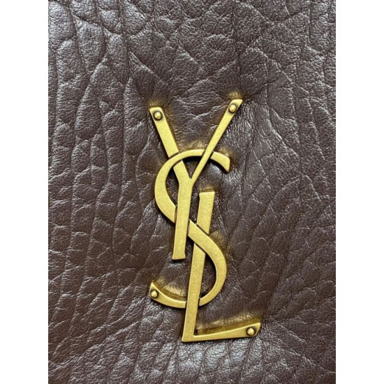 Special Grade Replica YSL Saint Laurent Calypso Large Crossbody Bag in Coffee Clone Sale