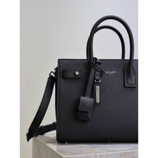 Special Grade Replica YSL Saint Laurent Sac de Jour Small/Medium/Large Tote Bag in Black with Silver Hardware Clone Sale