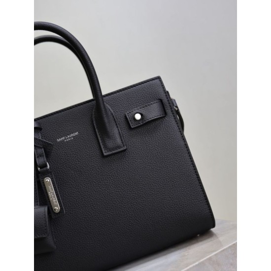 Special Grade Replica YSL Saint Laurent Sac de Jour Small/Medium/Large Tote Bag in Black with Silver Hardware Clone Sale