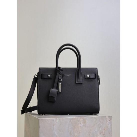 Special Grade Replica YSL Saint Laurent Sac de Jour Small/Medium/Large Tote Bag in Black with Silver Hardware Clone Sale