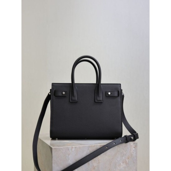 Special Grade Replica YSL Saint Laurent Sac de Jour Small/Medium/Large Tote Bag in Black with Silver Hardware Clone Sale