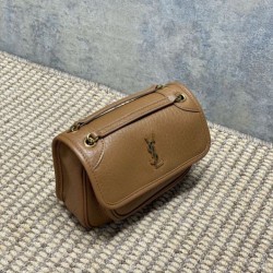 Special Grade Replica YSL Saint Laurent Mini Classic Niki Crossbody Bag 18cm Brown Clone Sale