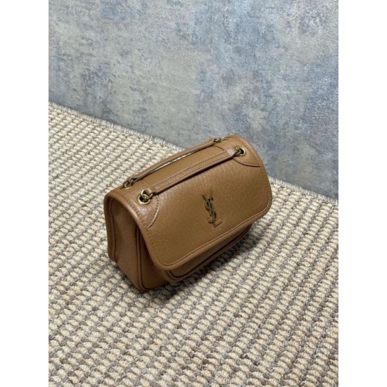 Special Grade Replica YSL Saint Laurent Mini Classic Niki Crossbody Bag 18cm Brown Clone Sale