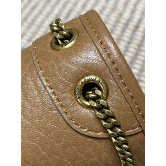 Special Grade Replica YSL Saint Laurent Mini Classic Niki Crossbody Bag 18cm Brown Clone Sale