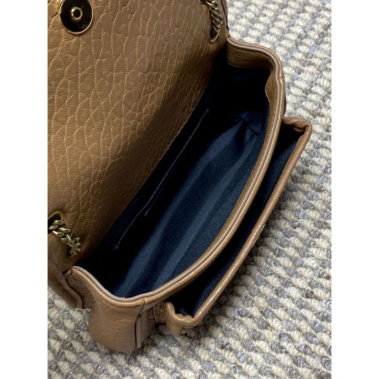 Special Grade Replica YSL Saint Laurent Mini Classic Niki Crossbody Bag 18cm Brown Clone Sale