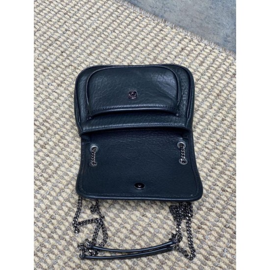 Special Grade Replica YSL Saint Laurent Mini Classic Niki 18cm Crossbody Bag in Black Clone Sale