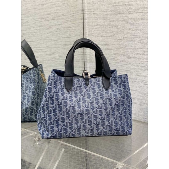 Special Grade Replica Dior Toujours Small/Medium/Large Tote Bag in Denim Blue Clone Sale