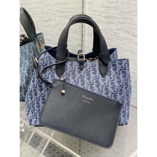 Special Grade Replica Dior Toujours Small/Medium/Large Tote Bag in Denim Blue Clone Sale