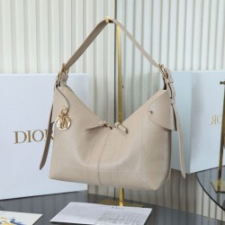 Special Grade Replica Dior Voyage Small/Medium Flat Hobo Bag in Macrocannage Apricot Clone Sale
