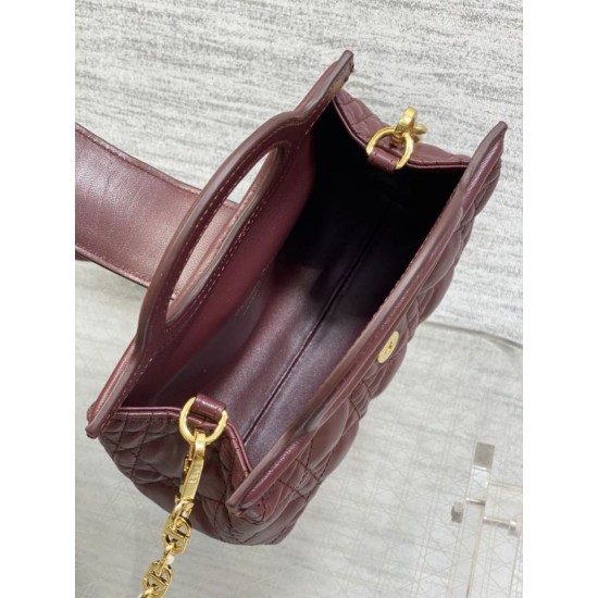 Best Replica Dior Jolie Top Handle Mini Cannage Chain Bag in Burgundy Fake At Cheap Price Special Grade Replica Dior Jolie Top Handle Mini Cannage Chain Bag in Burgundy Clone Sale