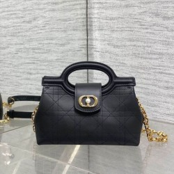 Special Grade Replica Dior Jolie Top Handle Mini Chain Handbag in Black Clone Sale