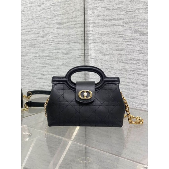 Special Grade Replica Dior Jolie Top Handle Mini Chain Handbag in Black Clone Sale