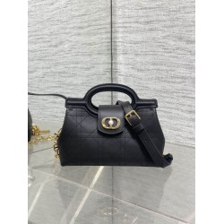 Special Grade Replica Dior Jolie Top Handle Mini Chain Handbag in Black Clone Sale