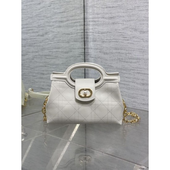 Special Grade Replica Dior Jolie Top Handle Mini Chain Handbag in Beige Clone Sale
