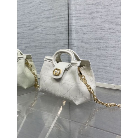 Special Grade Replica Dior Jolie Top Handle Mini Chain Handbag in Beige Clone Sale