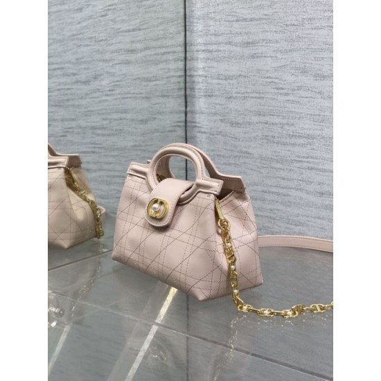 Special Grade Replica Dior Jolie Top Handle Mini Chain Handbag in Pink Clone Sale