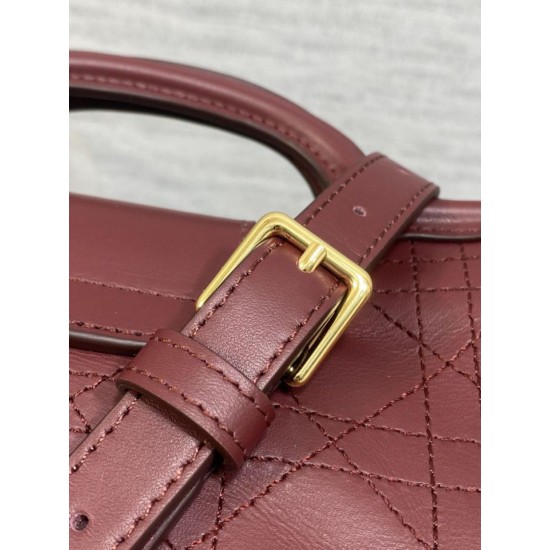 Special Grade Replica Dior Jolie Top Handle Mini Chain Handbag Burgundy Clone Sale