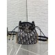 Special Grade Replica Dior 30 Montaigne Mini Dior Oblique Jacquard Drawstring Bucket Bag, Blue Clone Sale