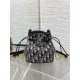 Special Grade Replica Dior 30 Montaigne Mini Dior Oblique Jacquard Drawstring Bucket Bag, Blue Clone Sale