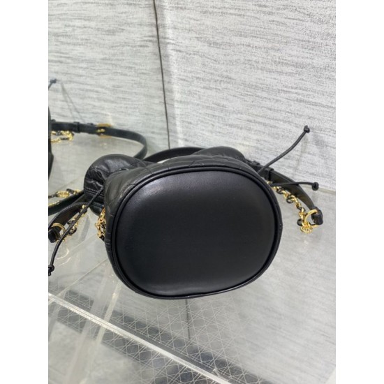 Special Grade Replica Dior 30 Montaigne Mini Bucket Bag, Black Clone Sale