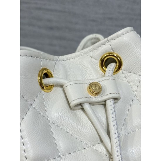 Best Replica Dior Small Dior Caro Latte Macrocannage Bucket Bag, White Fake At Cheap Price Special Grade Replica Dior Small Dior Caro Latte Macrocannage Bucket Bag, White Clone Sale