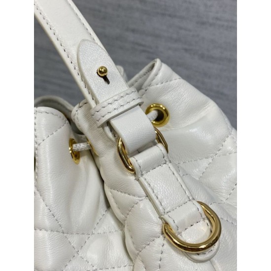 Best Replica Dior Small Dior Caro Latte Macrocannage Bucket Bag, White Fake At Cheap Price Special Grade Replica Dior Small Dior Caro Latte Macrocannage Bucket Bag, White Clone Sale