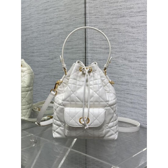 Best Replica Dior Small Dior Caro Latte Macrocannage Bucket Bag, White Fake At Cheap Price Special Grade Replica Dior Small Dior Caro Latte Macrocannage Bucket Bag, White Clone Sale