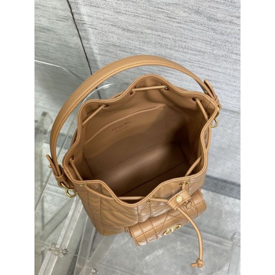 Best Replica Dior Small Dior Caro Latte Macrocannage Bucket Bag, Brown Fake At Cheap Price Special Grade Replica Dior Small Dior Caro Latte Macrocannage Bucket Bag, Brown Clone Sale