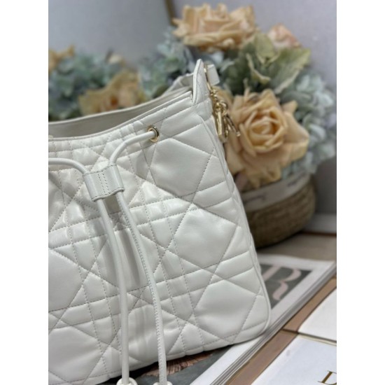 Special Grade Replica Dior D-Motion Lambskin Belt Bag, Size 163, Microchip, White Clone Sale