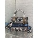 Special Grade Replica Dior Medium Lady D-Lite Bag with Constellation Embroidery, Blue/White Clone Sale
