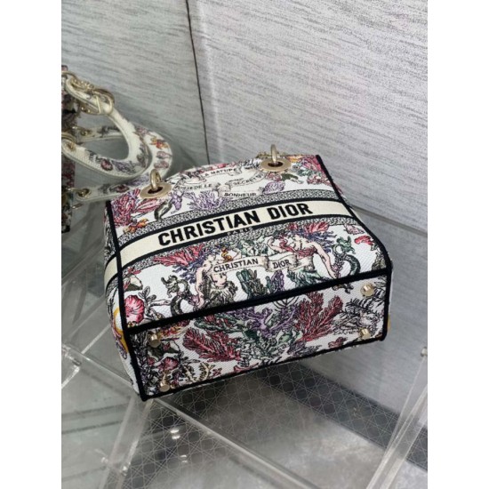 Special Grade Replica Dior Medium Lady D-Lite Bag with Multicolored Floral Embroidery Clone Sale