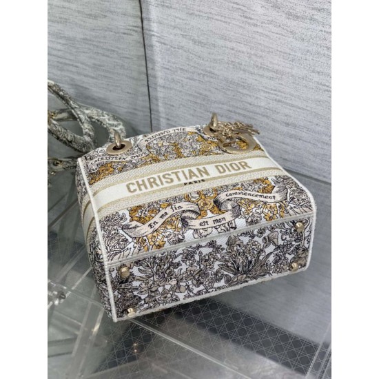 Best Replica Christian Dior Medium Lady D-Lite Bag with Embroidered Milk Motif Fake At Cheap Price Special Grade Replica Christian Dior Medium Lady D-Lite Bag with Embroidered Milk Motif Clone Sale
