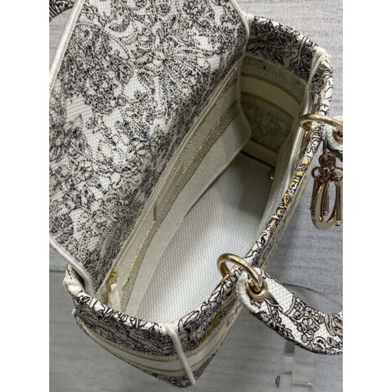 Best Replica Christian Dior Medium Lady D-Lite Bag with Embroidered Milk Motif Fake At Cheap Price Special Grade Replica Christian Dior Medium Lady D-Lite Bag with Embroidered Milk Motif Clone Sale