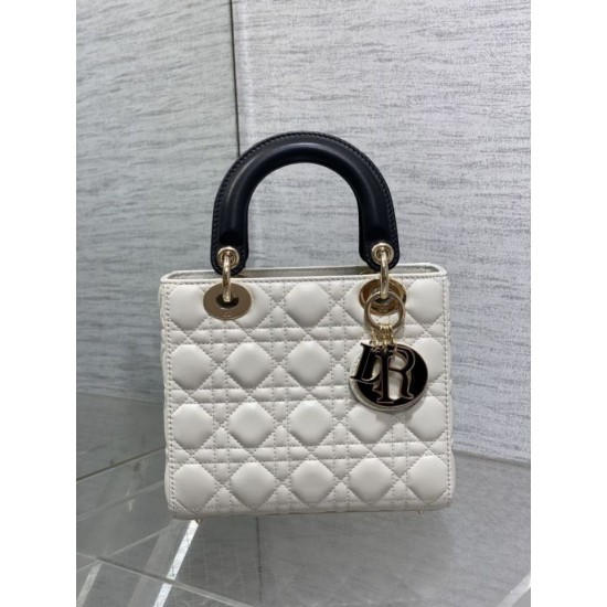 Special Grade Replica Dior Lady Dior My ABCDior Small Top Handle Bag, Black/White Clone Sale