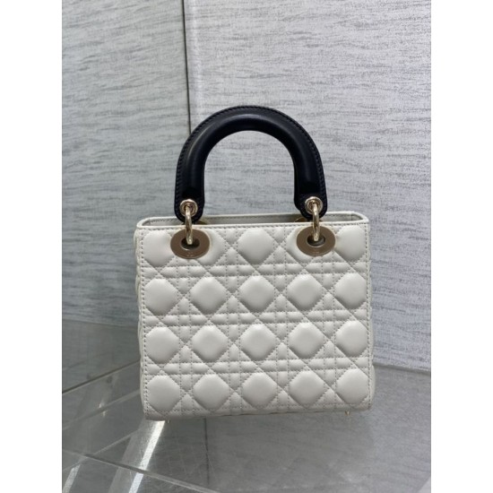 Special Grade Replica Dior Lady Dior My ABCDior Small Top Handle Bag, Black/White Clone Sale