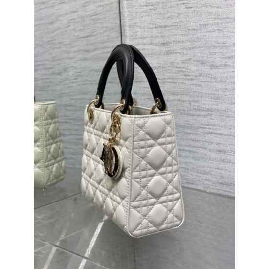 Special Grade Replica Dior Lady Dior My ABCDior Small Top Handle Bag, Black/White Clone Sale