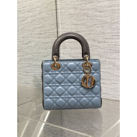 Special Grade Replica Dior Lady Dior My ABCDior Small Top Handle Bag, Blue/Gray Clone Sale