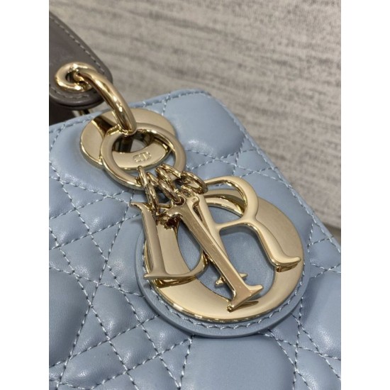 Special Grade Replica Dior Lady Dior My ABCDior Small Top Handle Bag, Blue/Gray Clone Sale