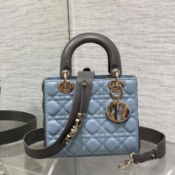 Special Grade Replica Dior Lady Dior My ABCDior Small Top Handle Bag, Blue/Gray Clone Sale