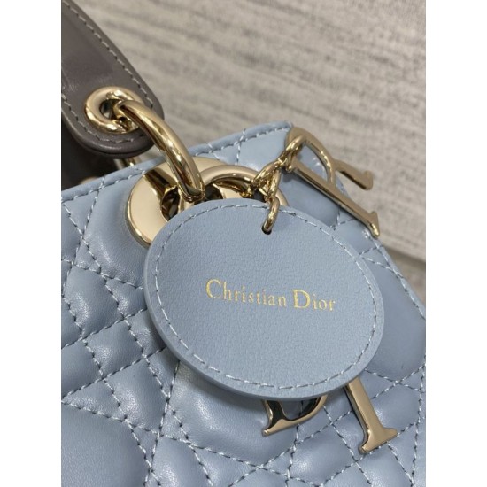 Special Grade Replica Dior Lady Dior My ABCDior Small Top Handle Bag, Blue/Gray Clone Sale