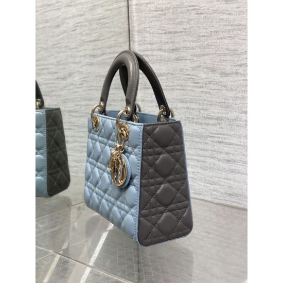 Special Grade Replica Dior Lady Dior My ABCDior Small Top Handle Bag, Blue/Gray Clone Sale