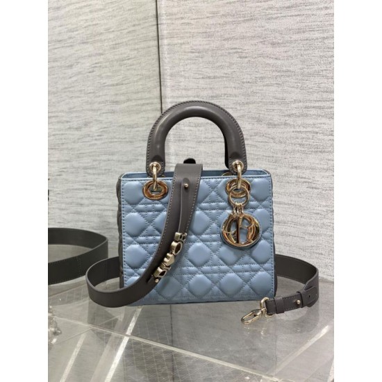 Special Grade Replica Dior Lady Dior My ABCDior Small Top Handle Bag, Blue/Gray Clone Sale