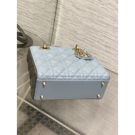Special Grade Replica Dior Lady Dior My ABCDior Small Top Handle Bag, Blue/Gray Clone Sale