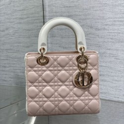 Special Grade Replica Dior Lady Dior My ABCDior Small Top Handle Bag, Pink/White Clone Sale
